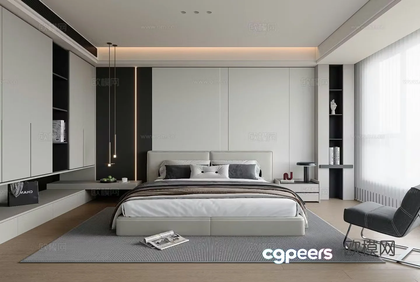 Modern bedroom master bedroom 3d model