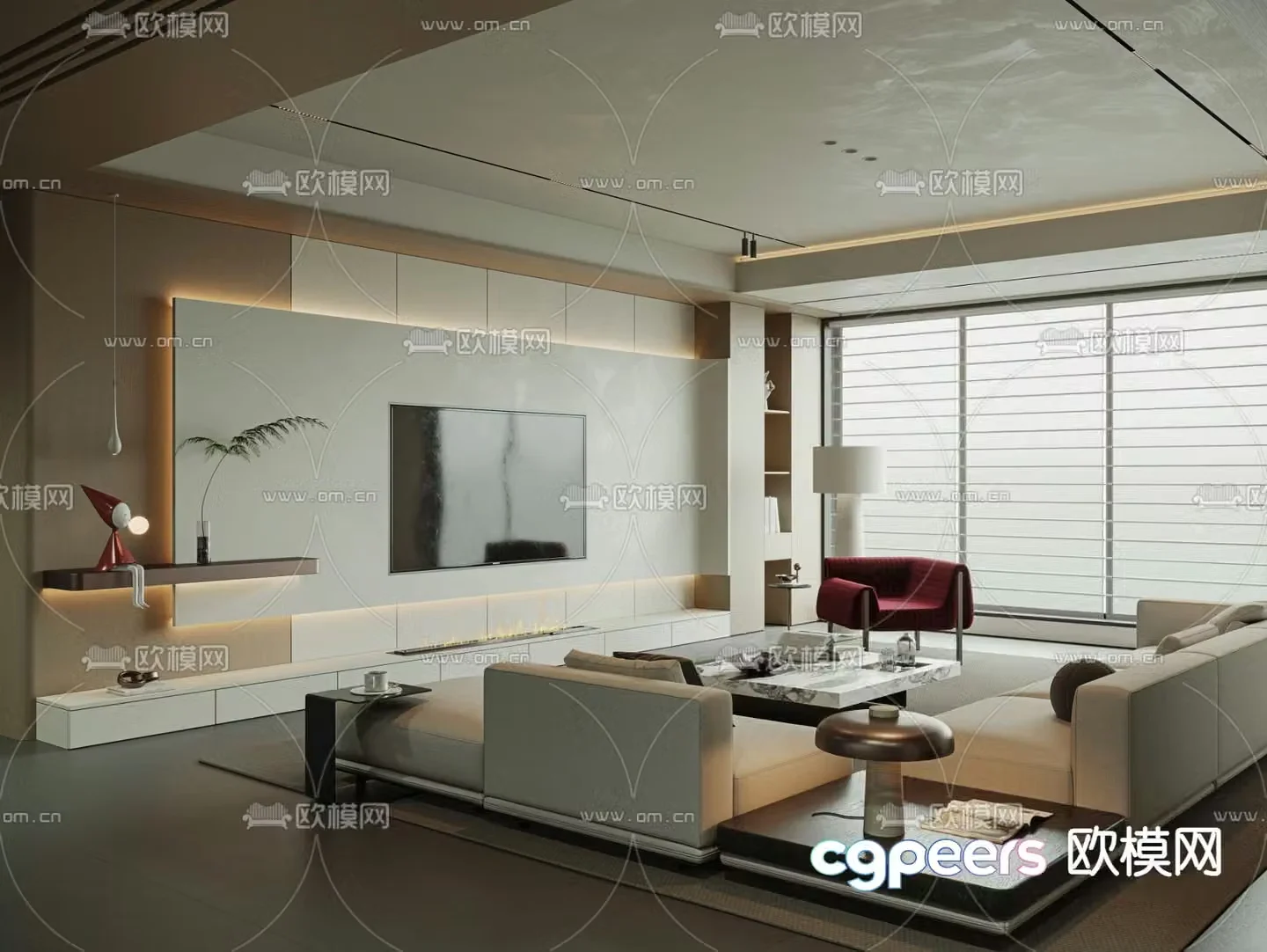 Modern living room 3d model