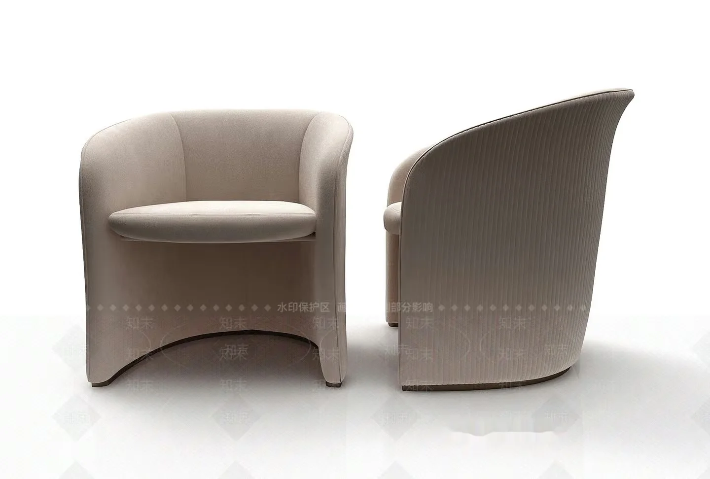 Modern Light-Colored Chairs 3D Model – 7860 – VRAY Render