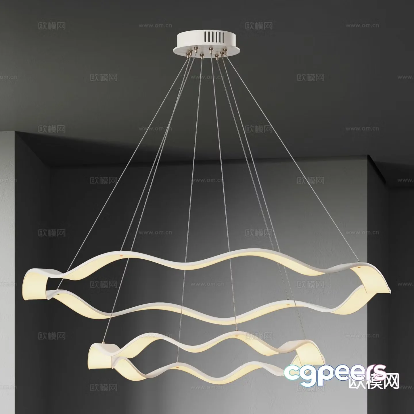 Creative chandelier hall chandelier 3d model