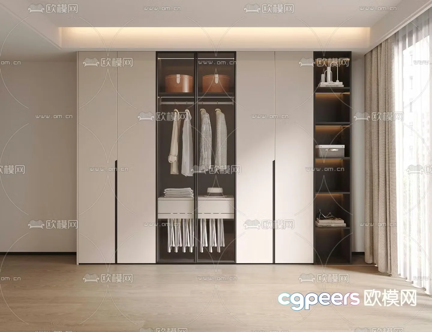 Modern wardrobe storage cabinet 3d model