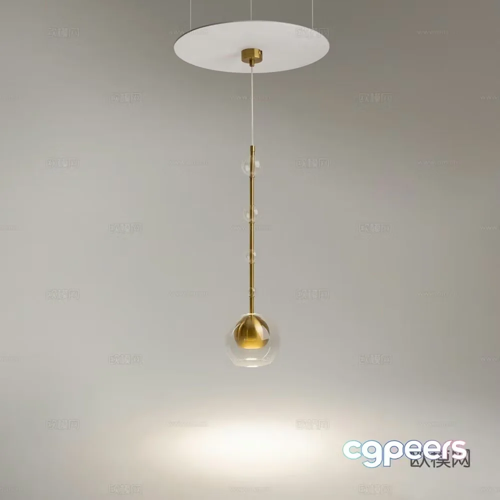 Modern bedside chandelier 3d model