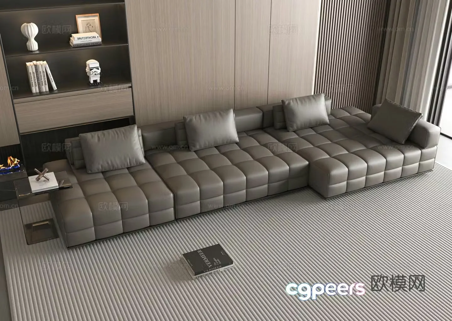 Modern leather sofa corner sofa 3d model