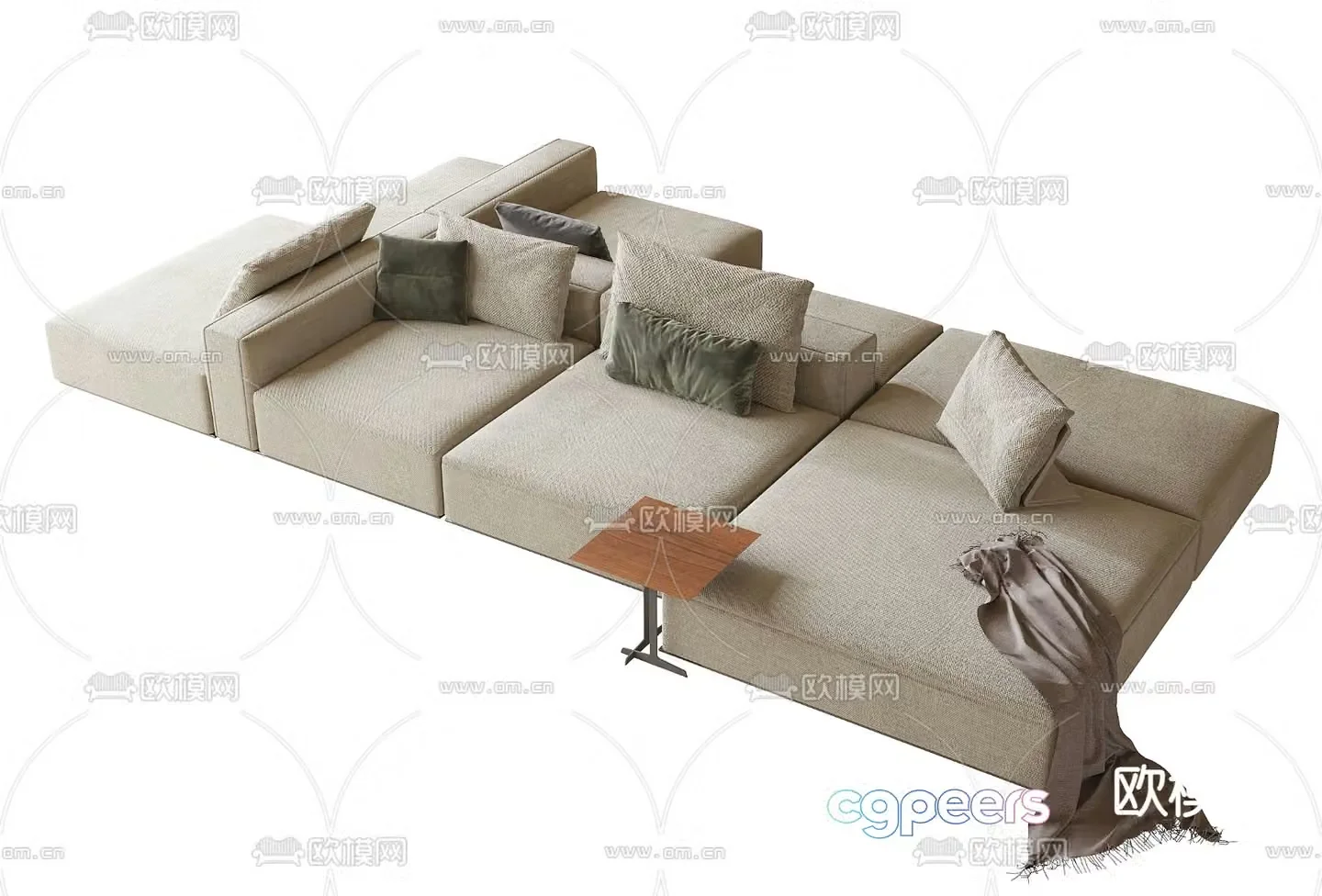 Multi-person sofa module sofa 3d model