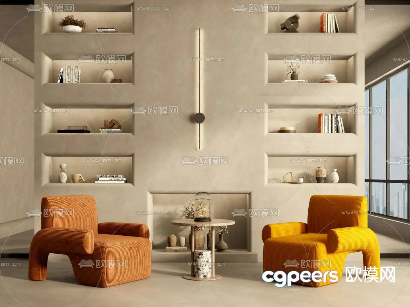 B&B Italia modern fabric lounge chair 3d model