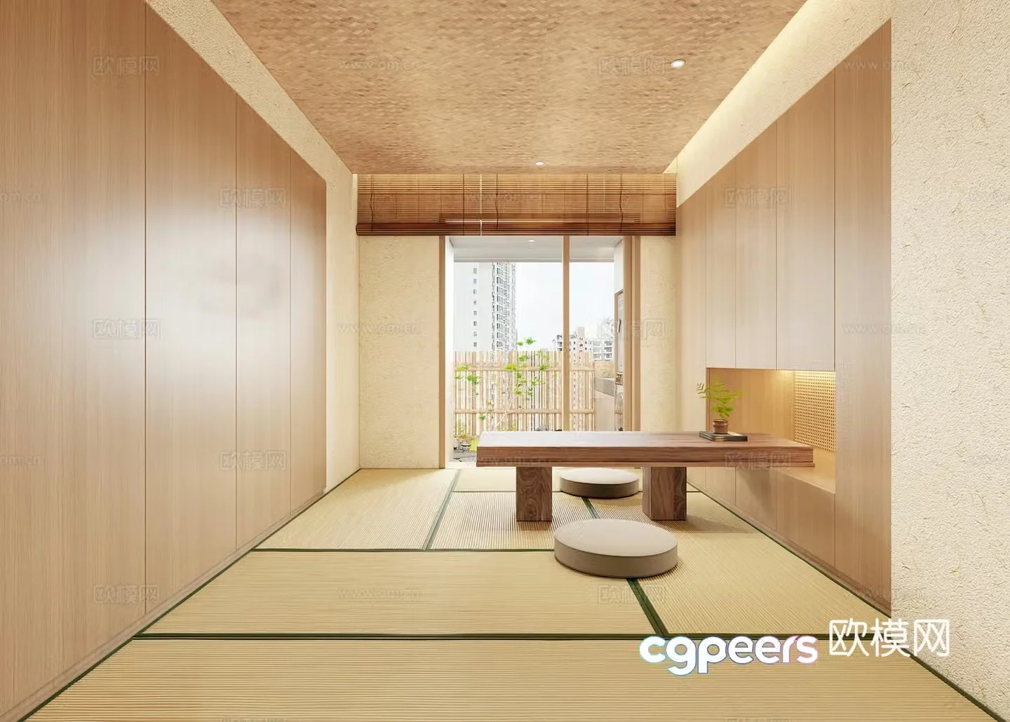Cream style leisure room multi-purpose room 3d model