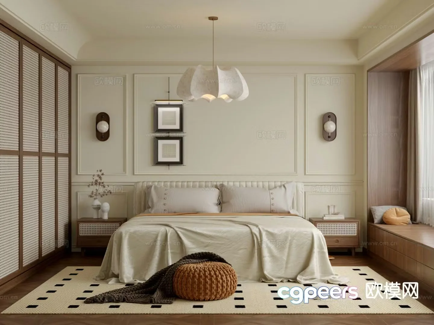Medieval style bedroom master bedroom 3d model