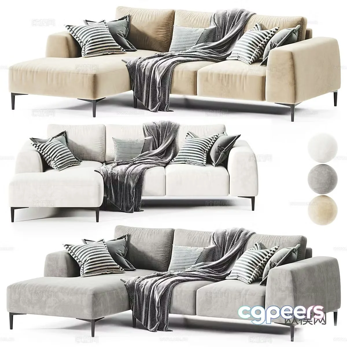 Modern Italian corner sofa 3d model