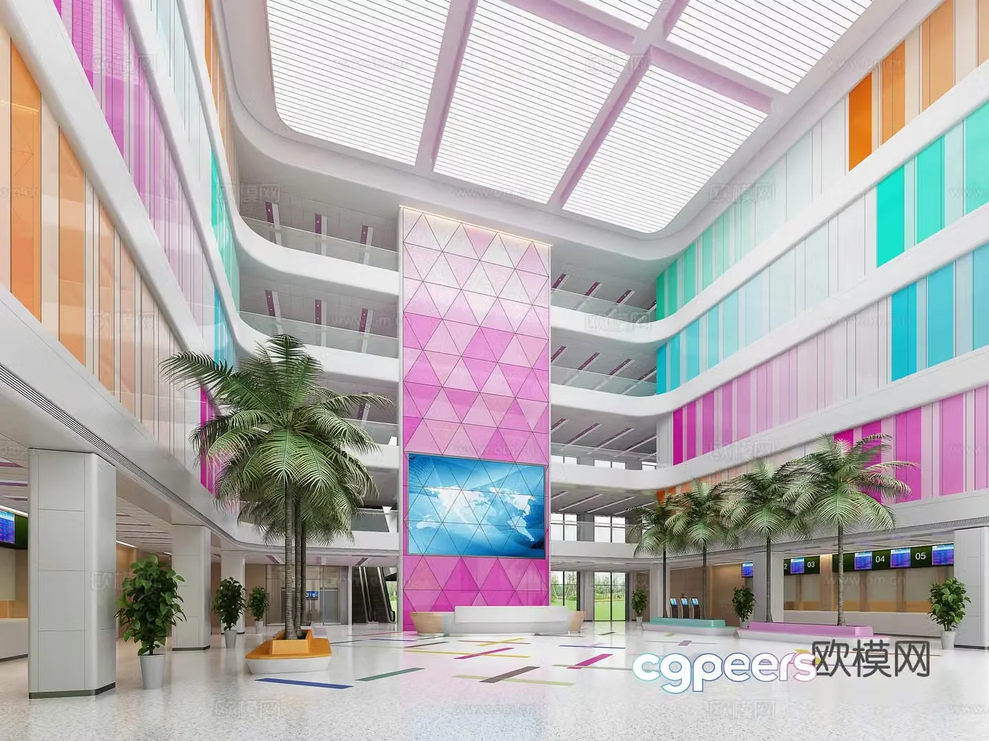 Modern maternal and child hospital hall 3d model