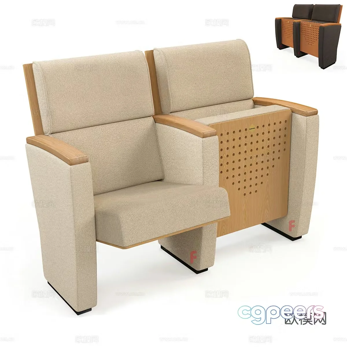 Nordic simple public chair public chair movie chair 3d model