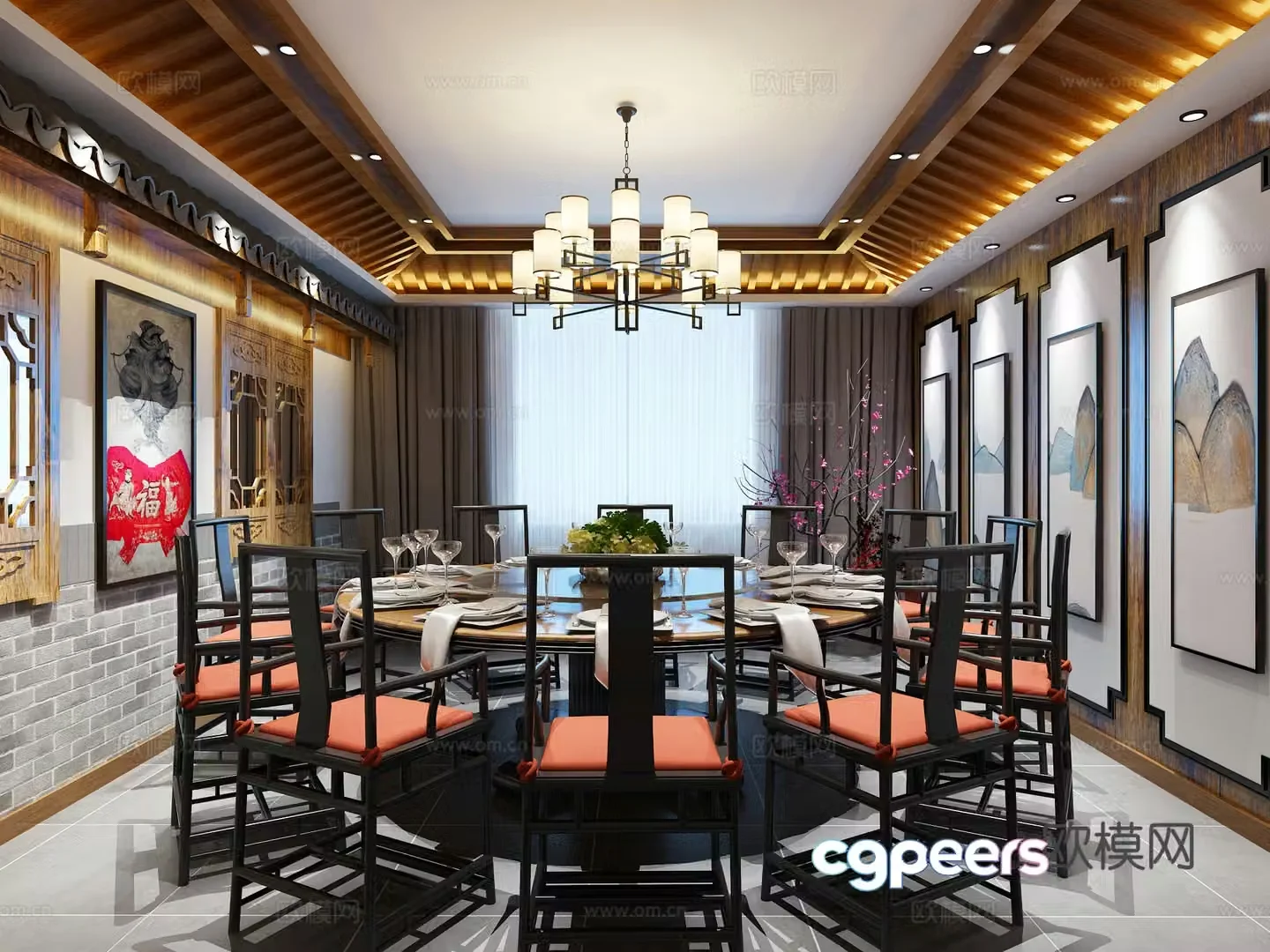 Restaurant private room 3D model
