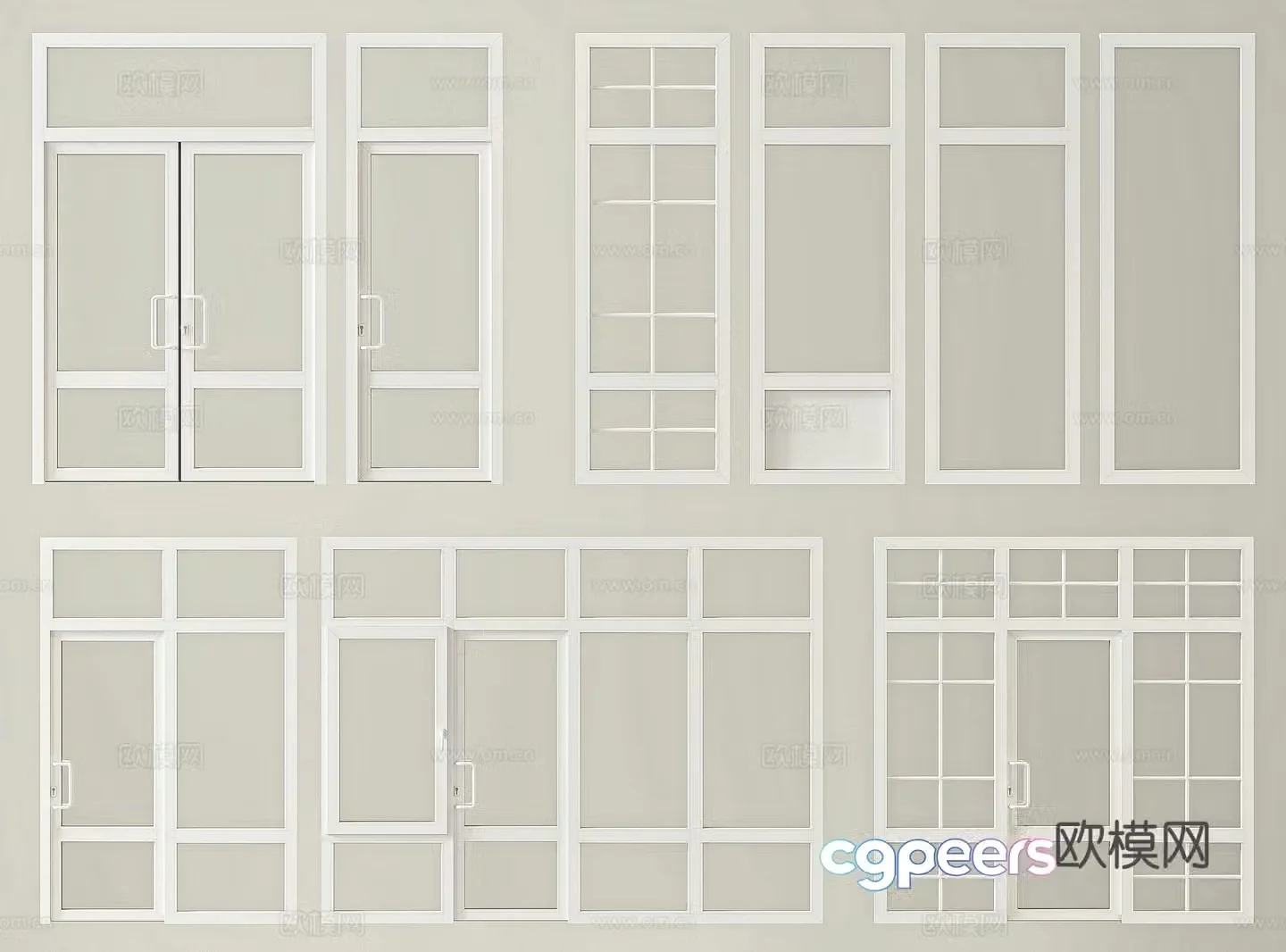 Modern doors and windows 3d model