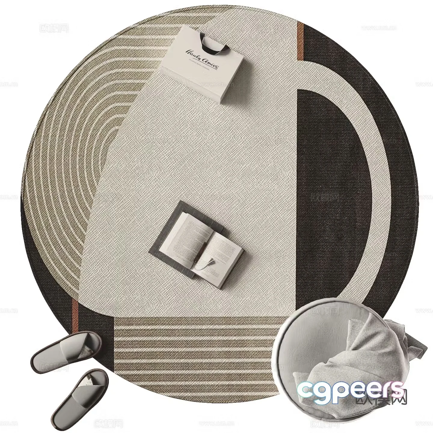 Round carpet simple carpet 3d model