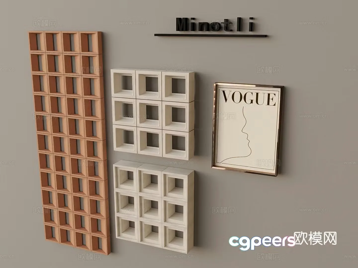 Modern prefabricated brick wall hollow cement brick partition wall tiles flower tiles hollow brick hollow lattice screen 3D model