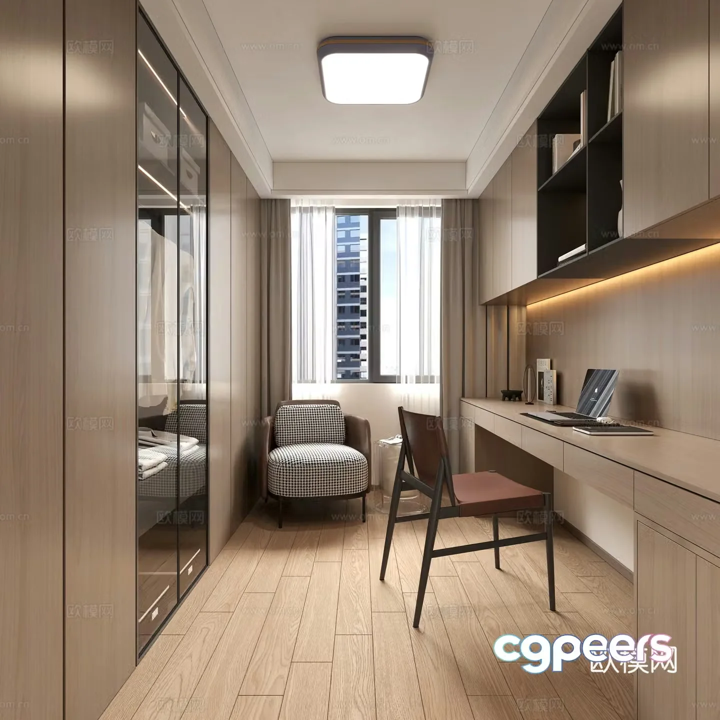 Cloakroom Bookcase Decoration Cabinet Ceiling Light 3D Model