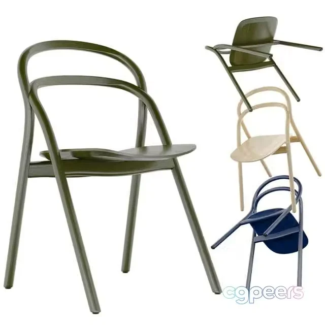 3ds Max Free – Hem Udon Chair Beech, Blue and Green Color