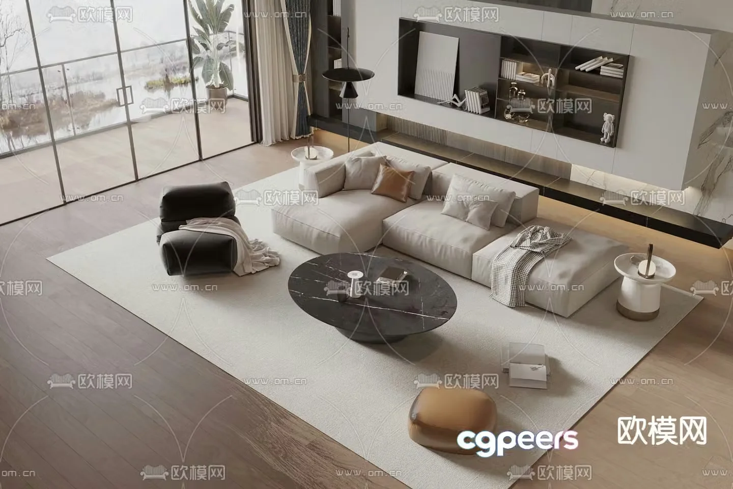 Modern modular sofa corner sofa 3d model
