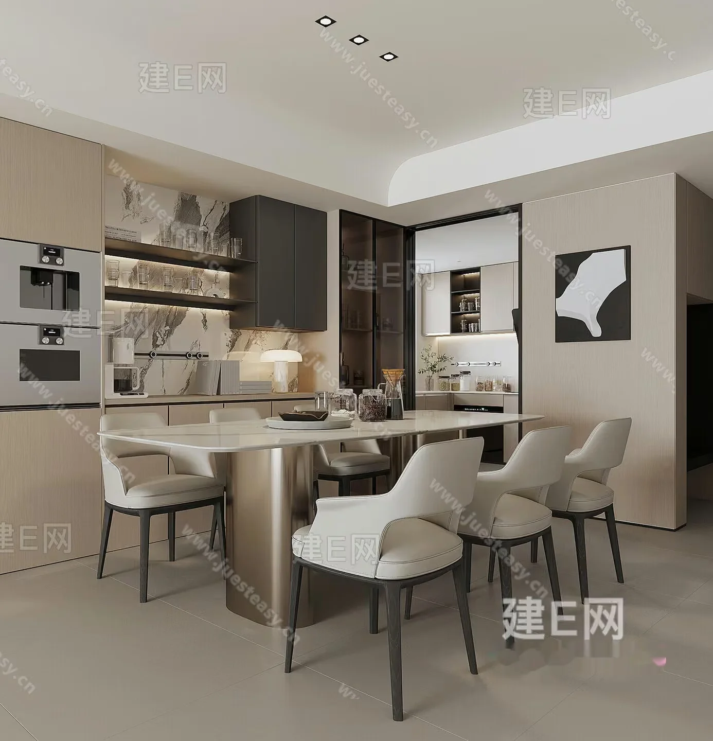 Modern Dining Room 3D Model – 8582 – VRAY Render