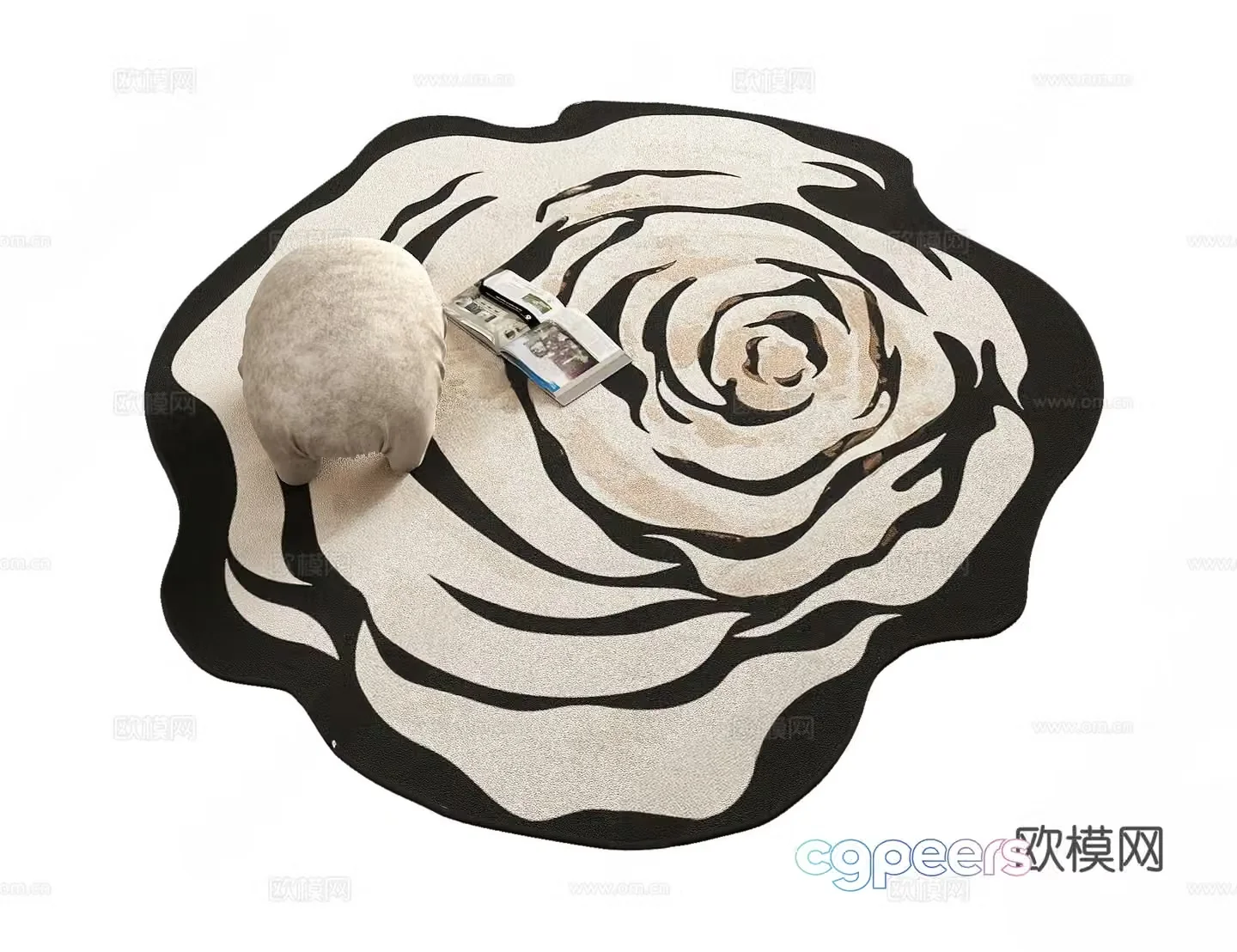 Modern shaped carpet 3d model