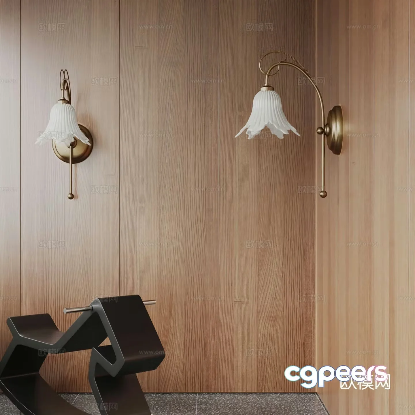 GoPro French Wall Lamp Petal Wall Lamp 3d model