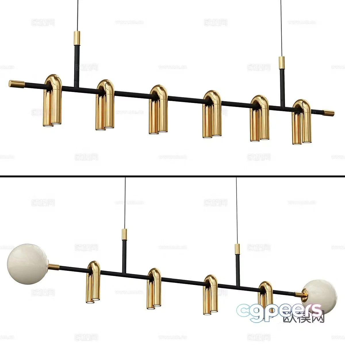 Modern one-line chandeliers craft chandeliers 3d model