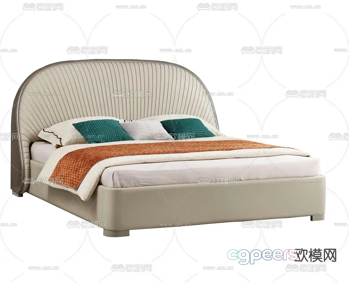 Italian double bed 3d model