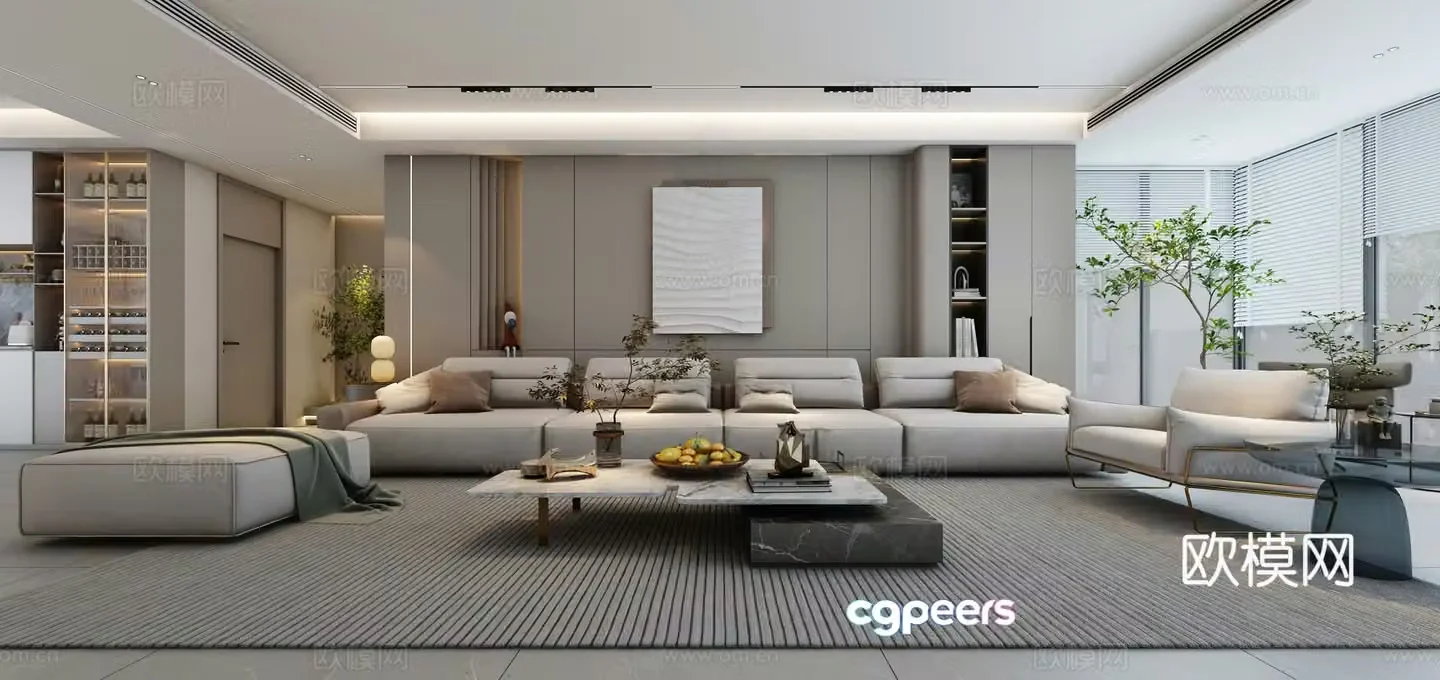 Modern living room 3d model 3d model