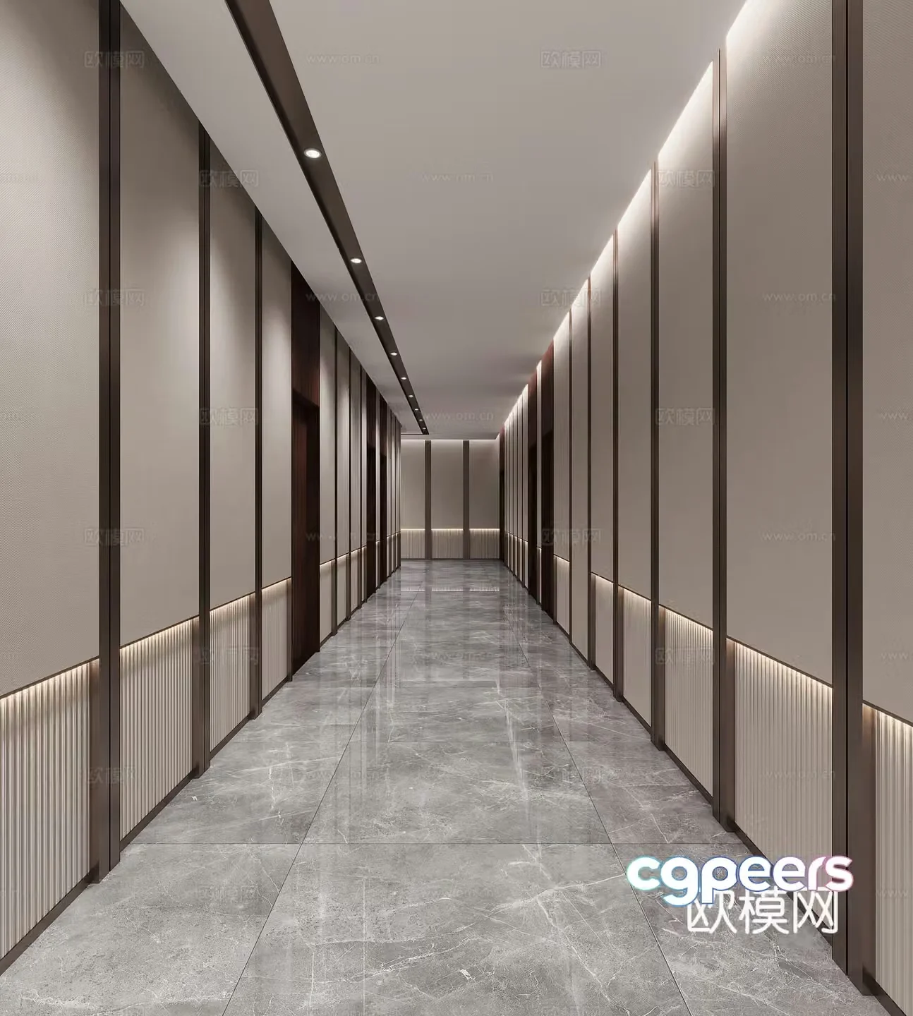 New Chinese style office corridor aisle 3D model