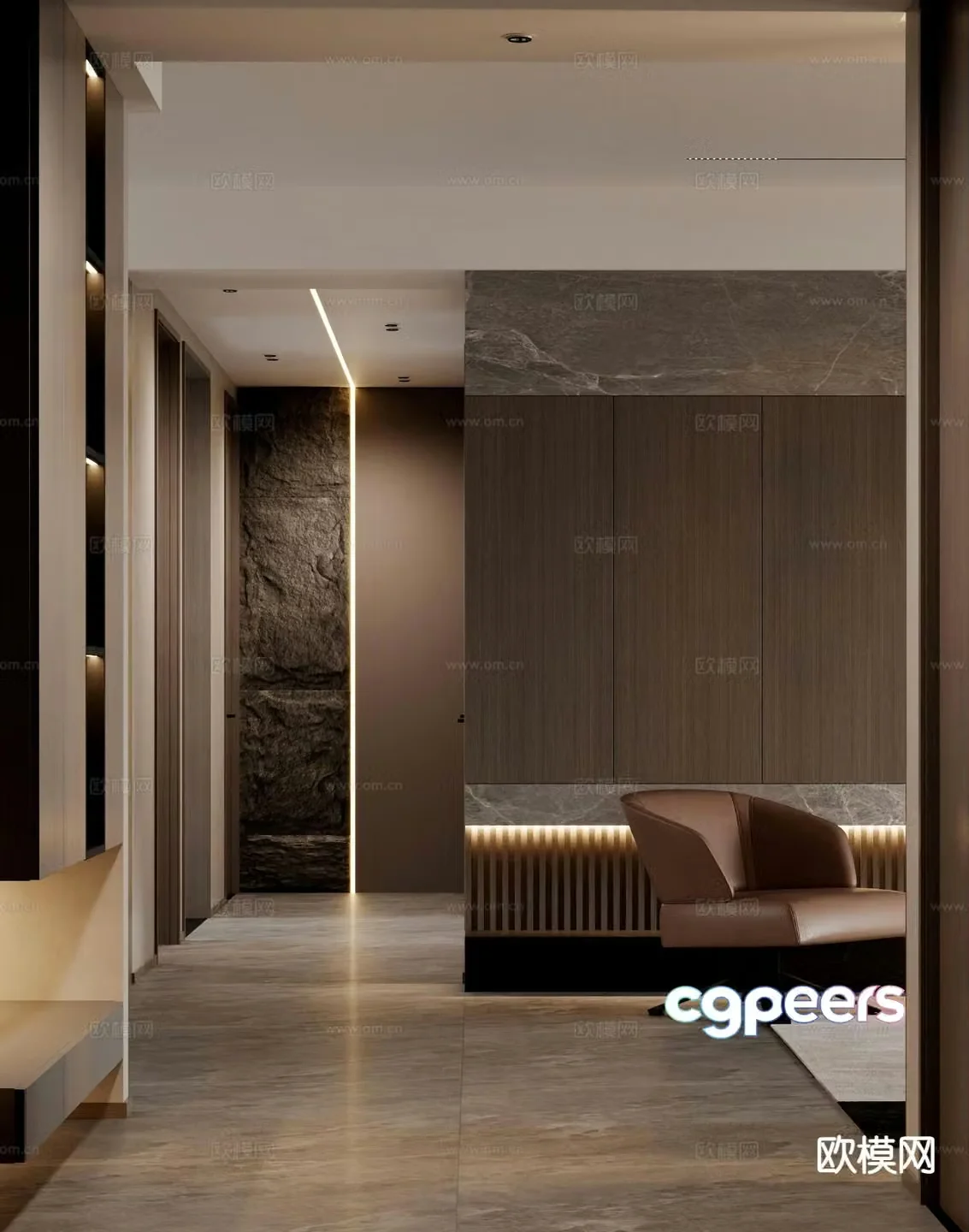 Modern entrance aisle 3D model