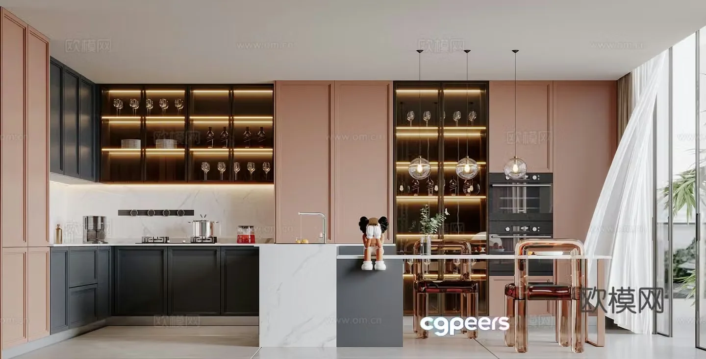 Modern home kitchen 3d model