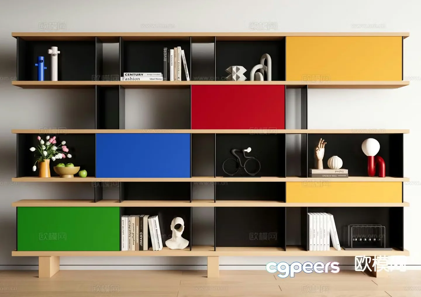 Dopamine bookcase floor bookshelf storage rack 3d model