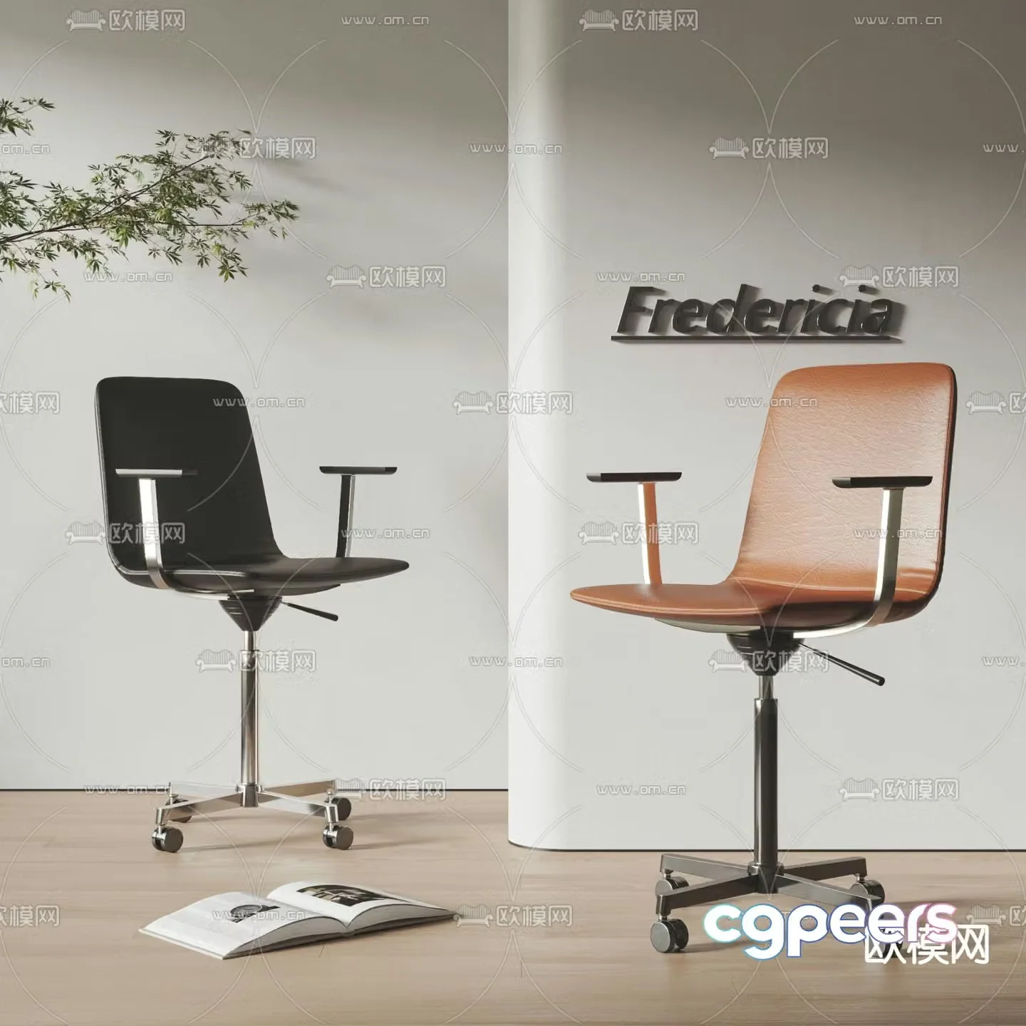 FREDERICIA office chair swivel chair 3d model