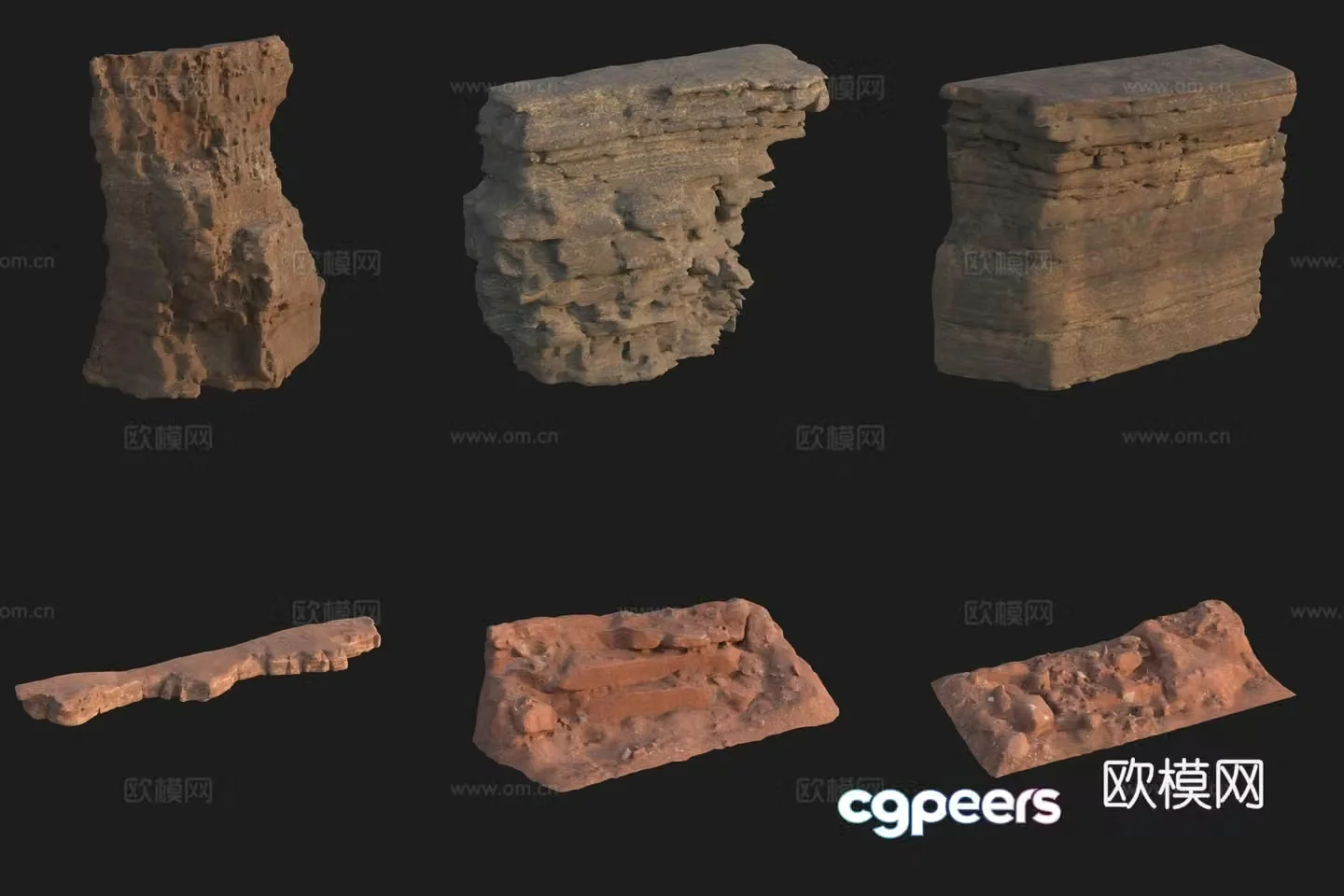 Cliff Big Stone Rock Boulder 3D Model