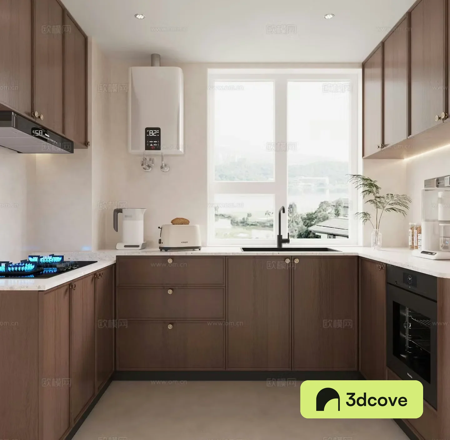 Wasabi Middle Style Kitchen 3D Model