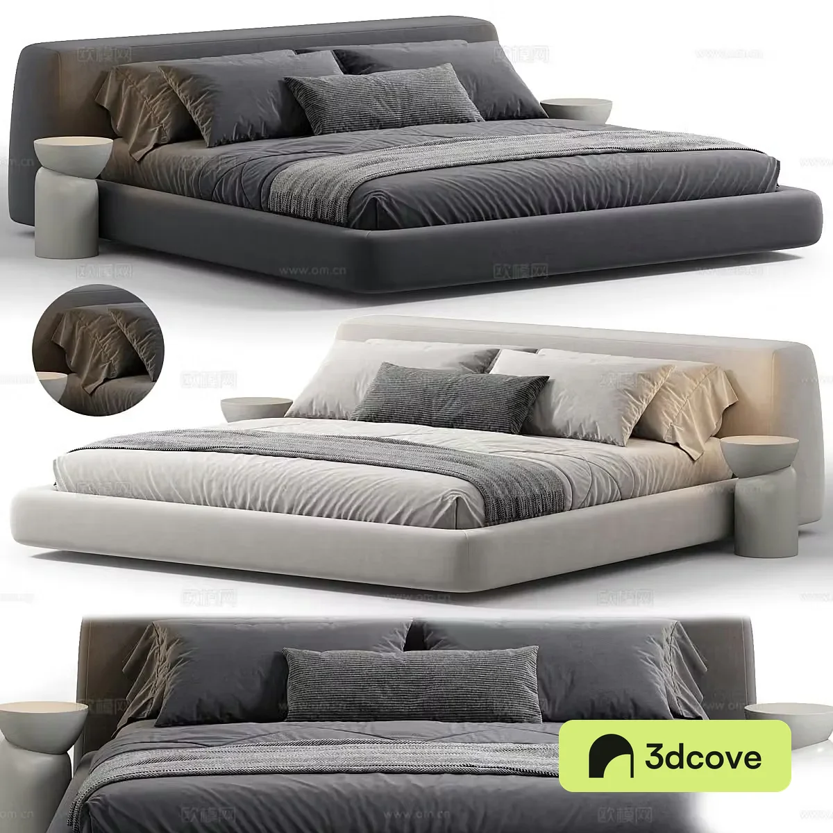 Modern Italian fabric double bed