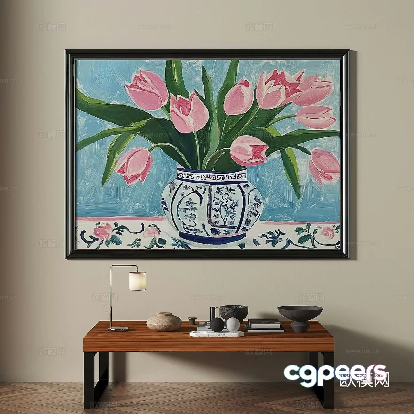 Modern retro medieval decorative painting 3d model