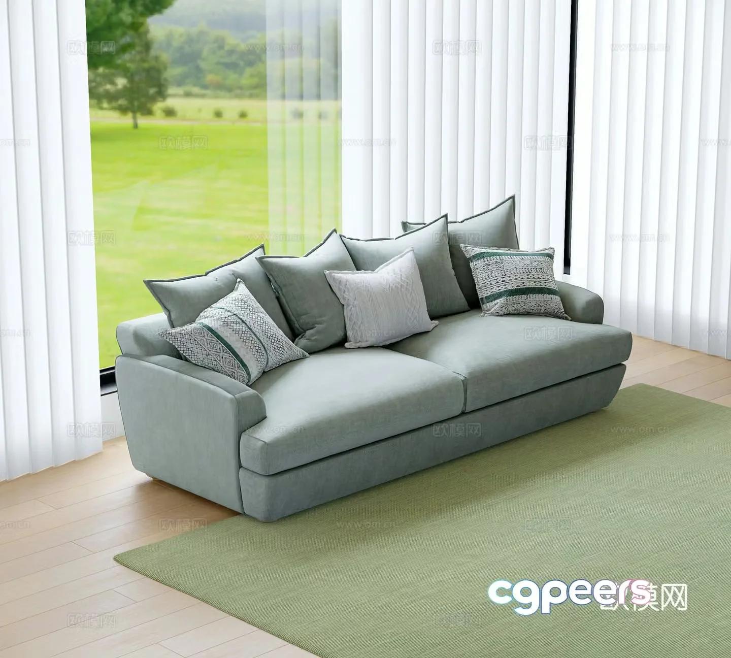 Modern double sofa 3d model