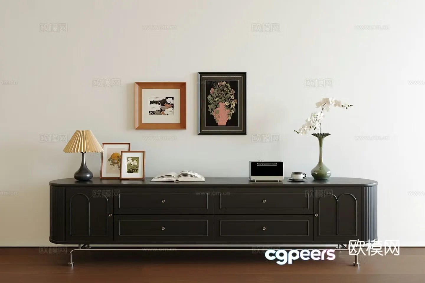 French medieval TV cabinet 3D model