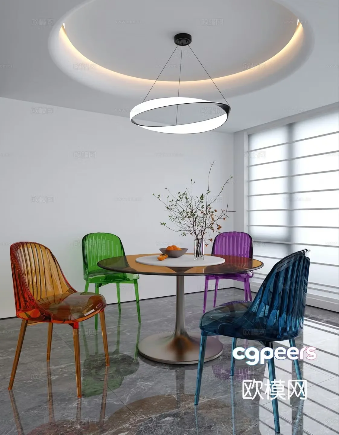 Leisure table and chair 3d model