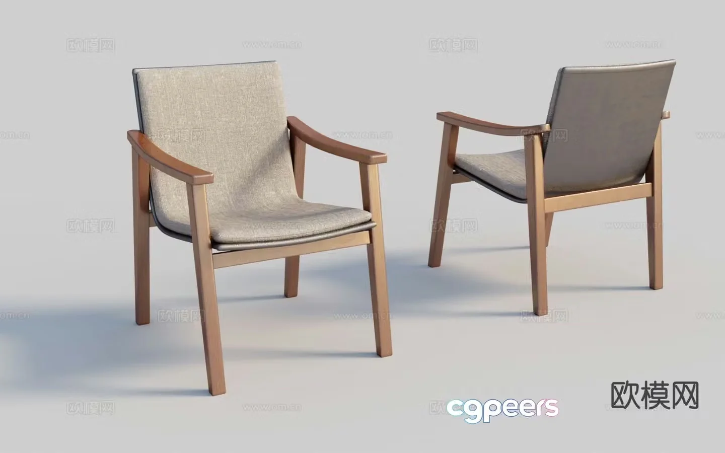 Nordic armchair dining chair 3d model