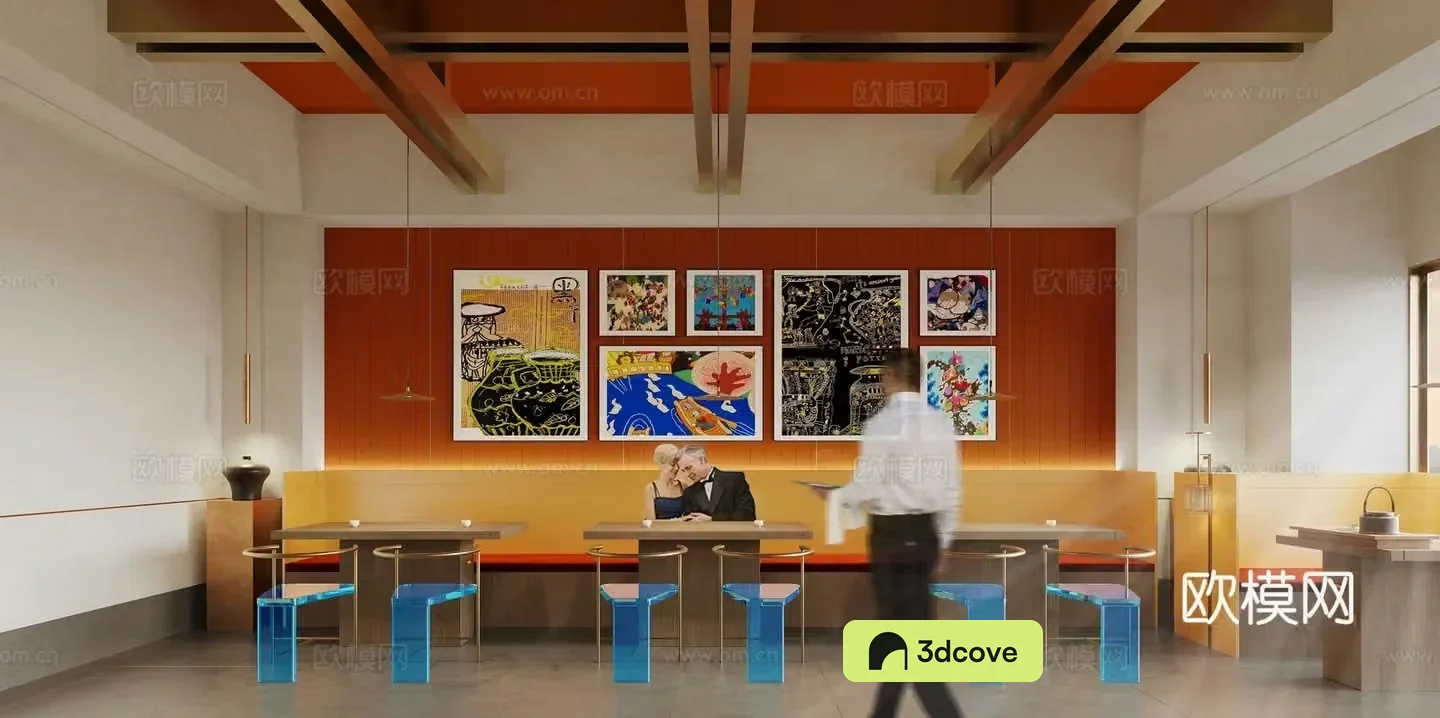 Restaurant booth area