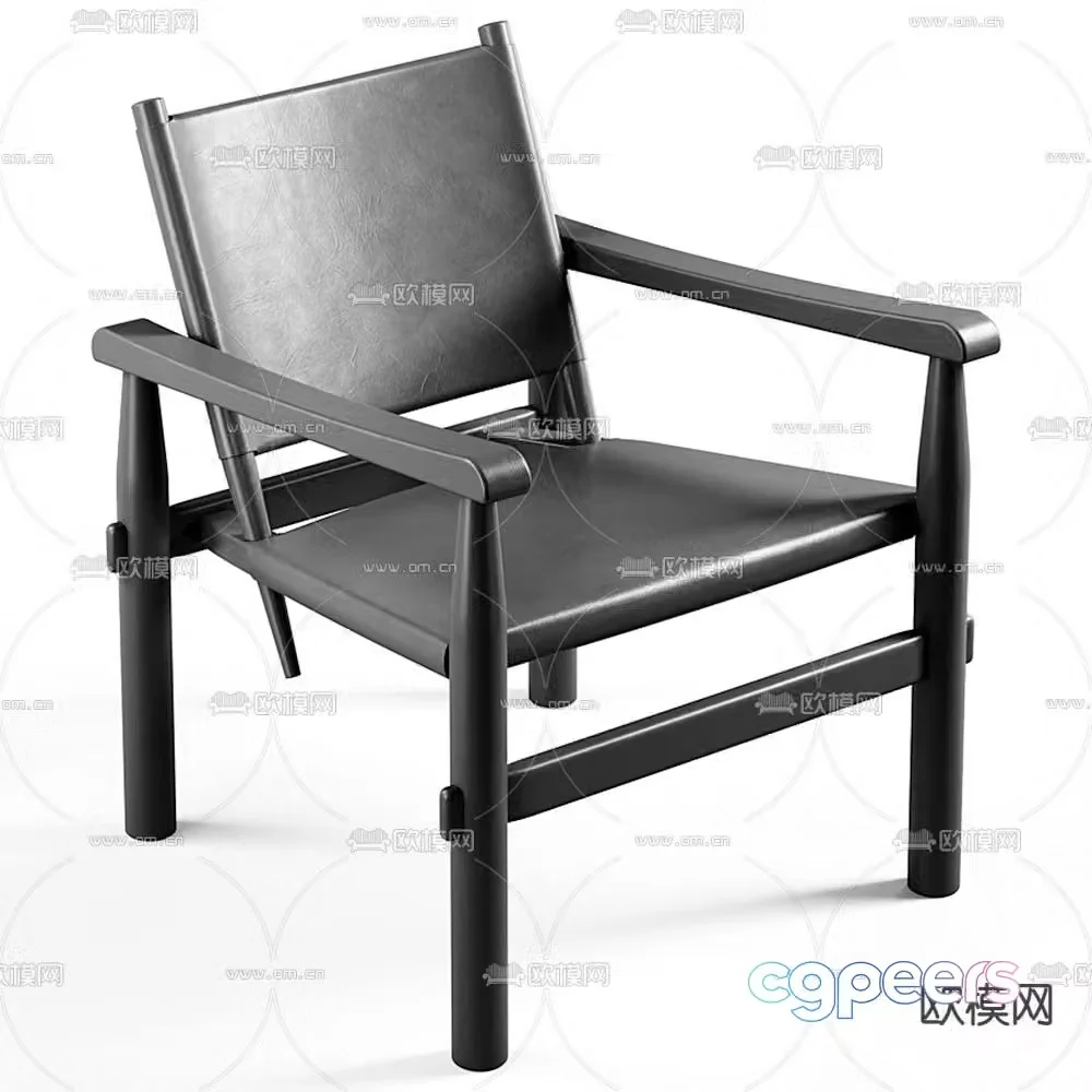 Cassina leather lounge chair 3d model
