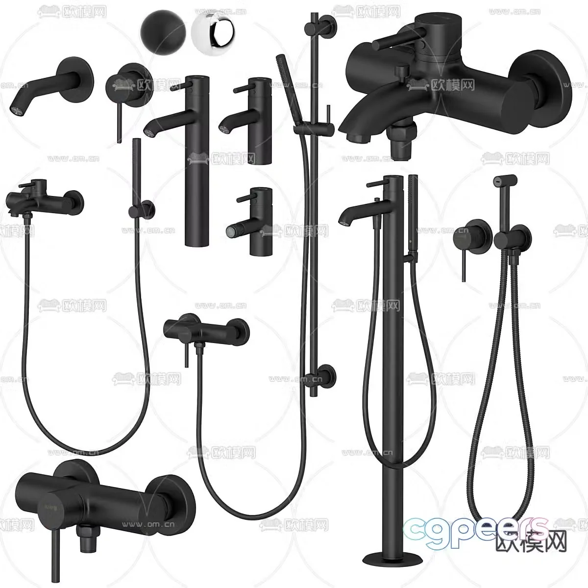 Bath shower faucet 3d model