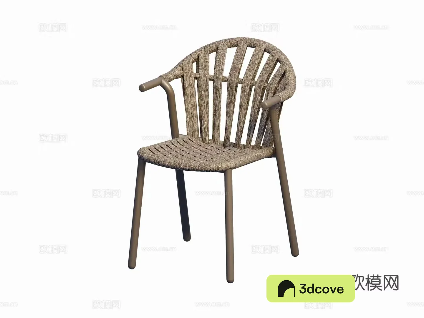 Modern French metal chair rope-woven chair dining chair leisure chair combination