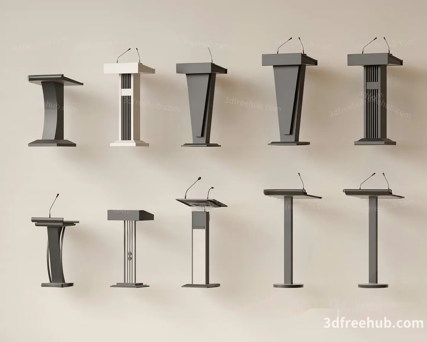 Modern Podiums 3D Model – 18929 – VRAY Render