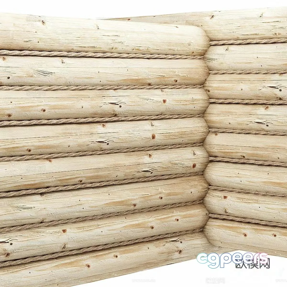 Modern wood wood log log wood wood wall log wall 3d model