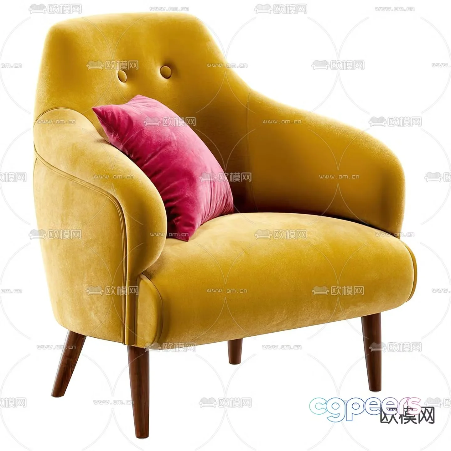 Natuzzi modern yellow single sofa 3d model
