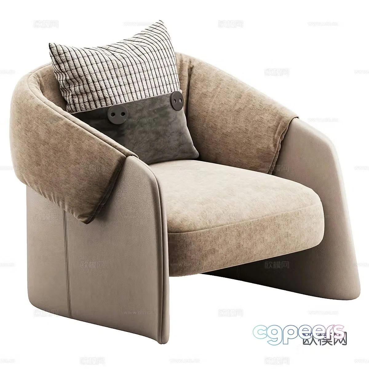 Modern Italian Blazer Armchair 3d Model