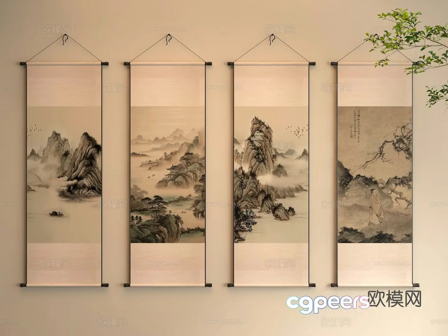 Song’s Chinese style hanging painting 3D model