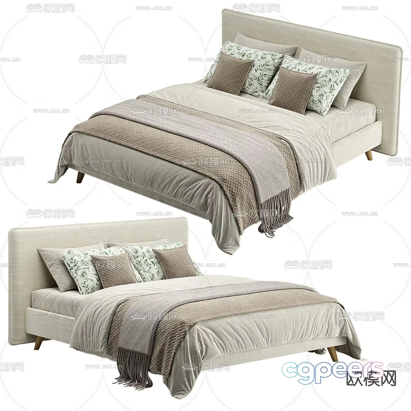 Double bed 3d model